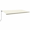 VidaXL Luifel handmatig uittrekbaar 600x350 cm crèmekleurig