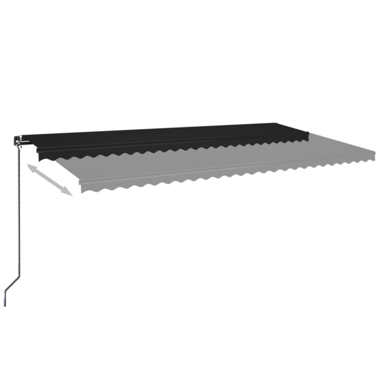 VidaXL Luifel handmatig uittrekbaar 600x350 cm antracietkleurig