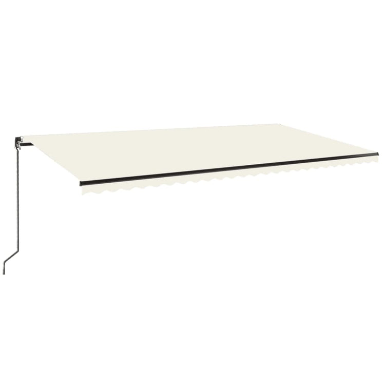 VidaXL Luifel handmatig uittrekbaar met LED 600x350 cm crèmekleurig