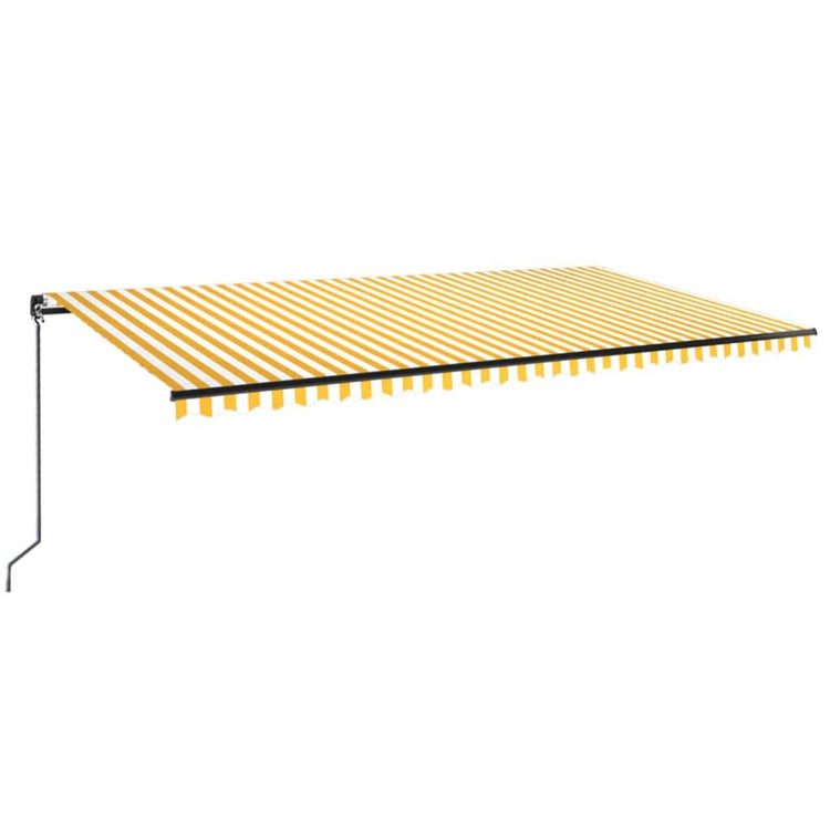 VidaXL Luifel handmatig uittrekbaar met LED 600x350 cm geel en wit