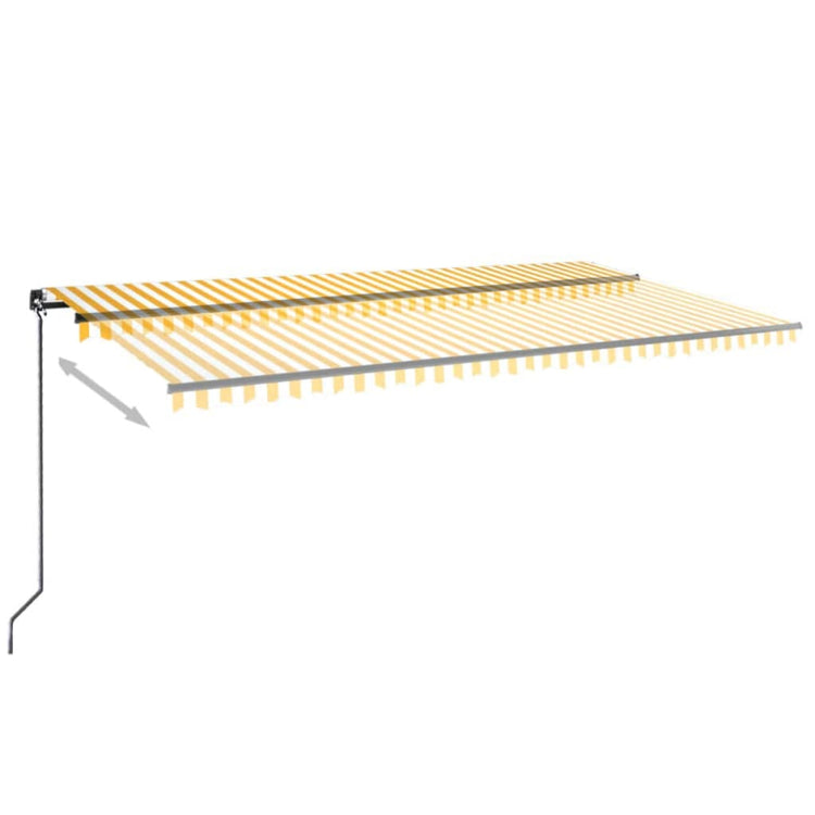 VidaXL Luifel handmatig uittrekbaar met LED 600x350 cm geel en wit