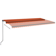 VidaXL Luifel handmatig uittrekbaar met LED 600x350 cm oranje en bruin - afbeelding 3