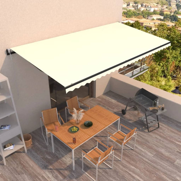 VidaXL Luifel automatisch uittrekbaar 600x350 cm crèmekleurig