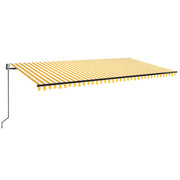 VidaXL Luifel automatisch uittrekbaar 600x350 cm geel en wit - afbeelding 2