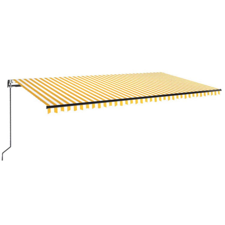 VidaXL Luifel automatisch uittrekbaar 600x350 cm geel en wit