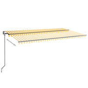 VidaXL Luifel automatisch uittrekbaar 600x350 cm geel en wit - afbeelding 3