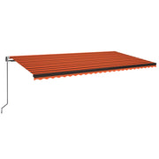 VidaXL Luifel automatisch uittrekbaar 600x350 cm oranje en bruin - afbeelding 2