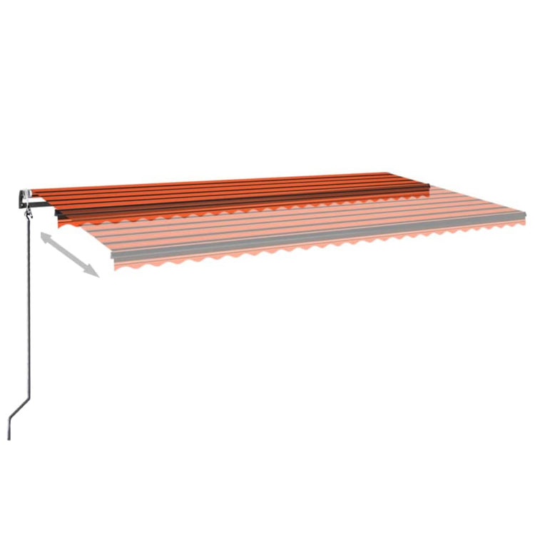 VidaXL Luifel automatisch uittrekbaar 600x350 cm oranje en bruin