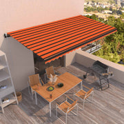 VidaXL Luifel automatisch uittrekbaar 600x350 cm oranje en bruin - afbeelding 1