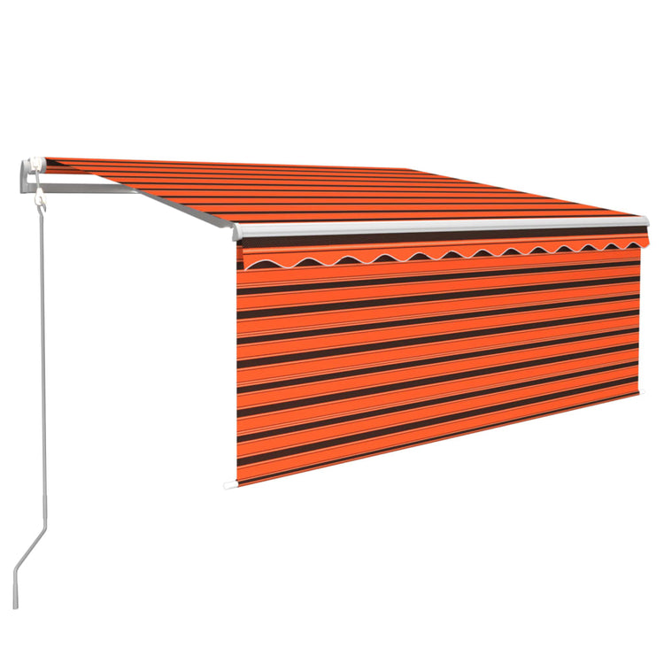 Vidaxl luifel met rolgordijn, led en windsensor 3x2,5 m oranje bruin