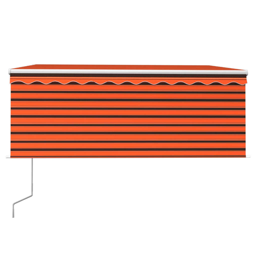 Vidaxl luifel met rolgordijn, led en windsensor 3x2,5 m oranje bruin
