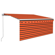 Vidaxl uitschuifbare luifel oranje en bruin polyester - afbeelding 2