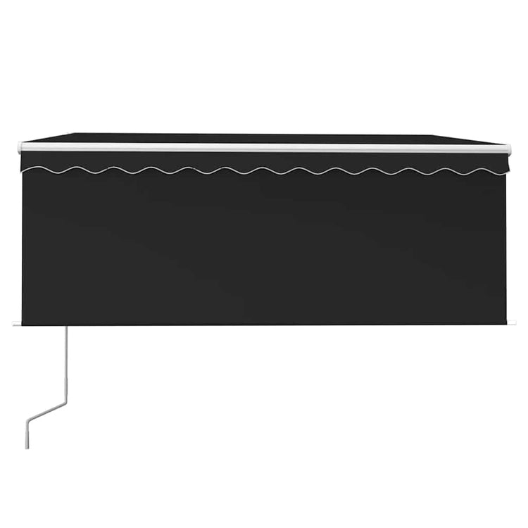 Vidaxl luifel met rolgordijn, led en windsensor 3,5x2,5 m antraciet