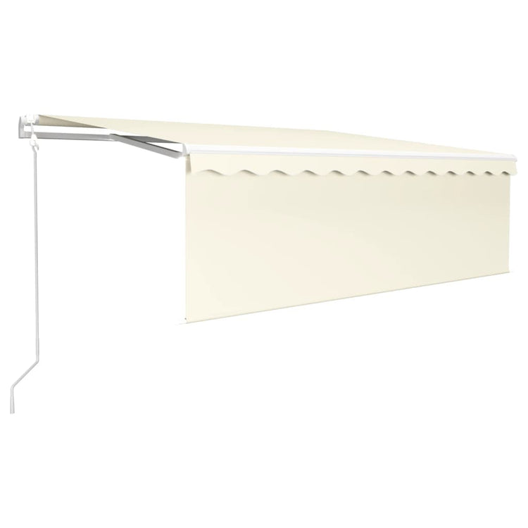 VidaXL Luifel automatisch met rolgordijn LED windsensor 4,5x3 m crème