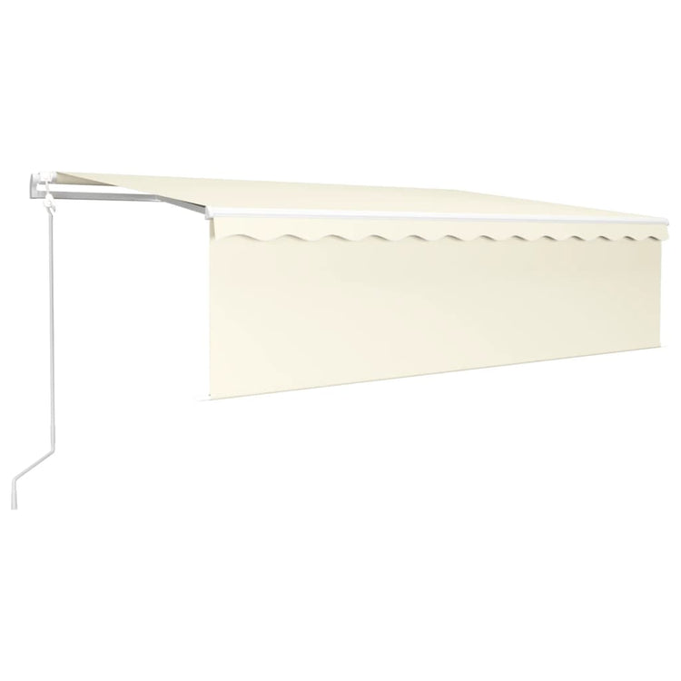 VidaXL Luifel automatisch met rolgordijn LED windsensor 5x3 m crème