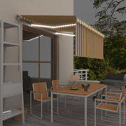Vidaxl luifel handmatig uittrekbaar rolgordijn led 3x2,5 m geel en wit - afbeelding 1