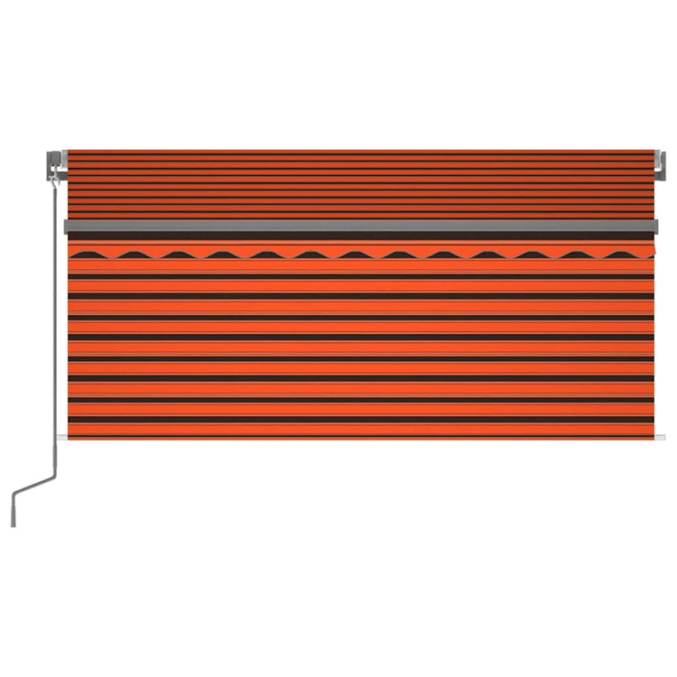 Vidaxl luifel handmatig uittrekbaar gordijn led 3x2,5 m oranje bruin