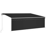 VidaXL Luifel met rolgordijn, LED en windsensor 4x3 m antracietkleurig - afbeelding 2