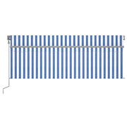 VidaXL Luifel automatisch uittrekbaar met rolgordijn 4,5x3 m blauw wit - afbeelding 3