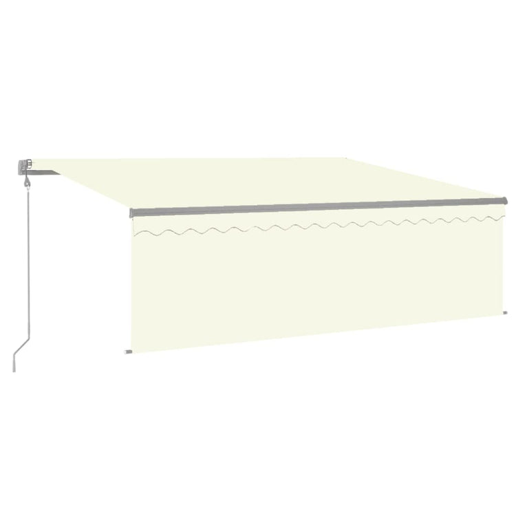 VidaXL Luifel met rolgordijn, LED en windsensor 4,5x3 m crèmekleurig