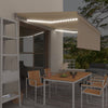 VidaXL Luifel met rolgordijn, LED en windsensor 4,5x3 m crèmekleurig