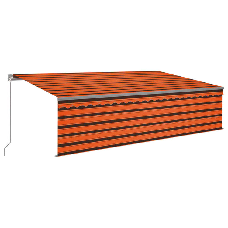 VidaXL Luifel handmatig uittrekbaar rolgordijn 5x3 m oranje en bruin