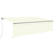 VidaXL Luifel automatisch met rolgordijn LED windsensor 5x3 m crème - afbeelding 2