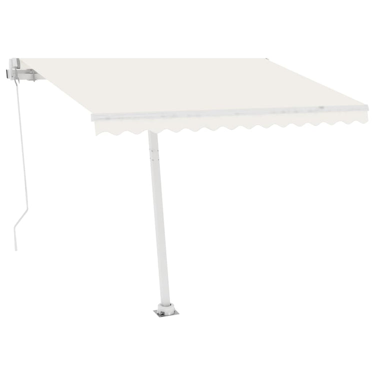 VidaXL Luifel vrijstaand handmatig uittrekbaar 300x250 cm crèmekleurig