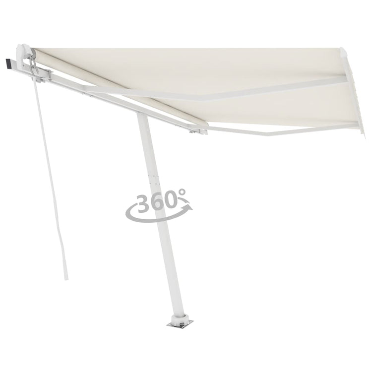 VidaXL Luifel vrijstaand handmatig uittrekbaar 300x250 cm crèmekleurig