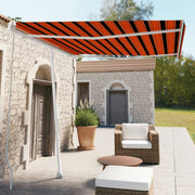 VidaXL Luifel vrijstaand handmatig uittrekbaar 300x250 cm oranje bruin - afbeelding 1