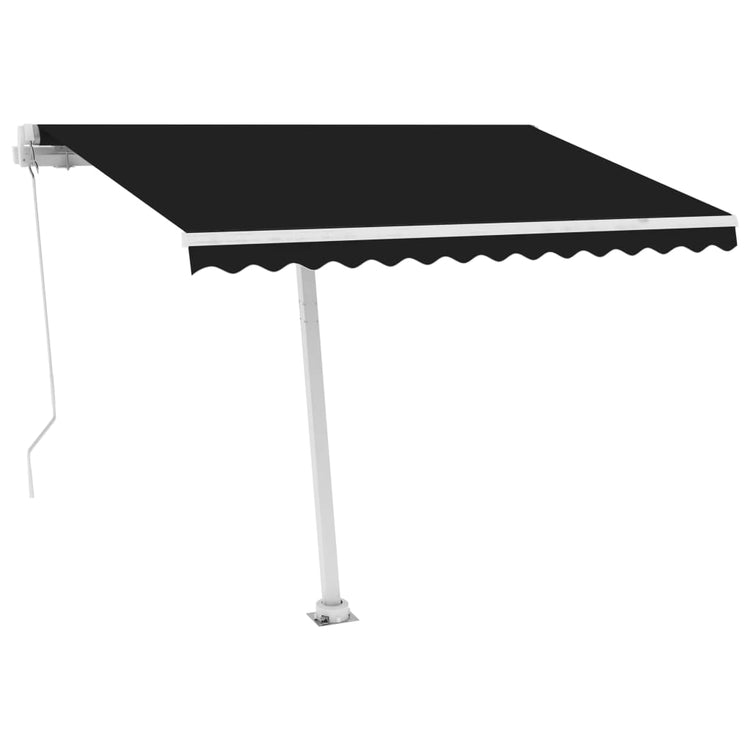 VidaXL Luifel handmatig uittrekbaar met LED 300x250 cm antracietkleur