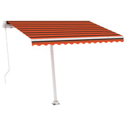 VidaXL Luifel handmatig uittrekbaar met LED 300x250 cm oranje en bruin - afbeelding 2