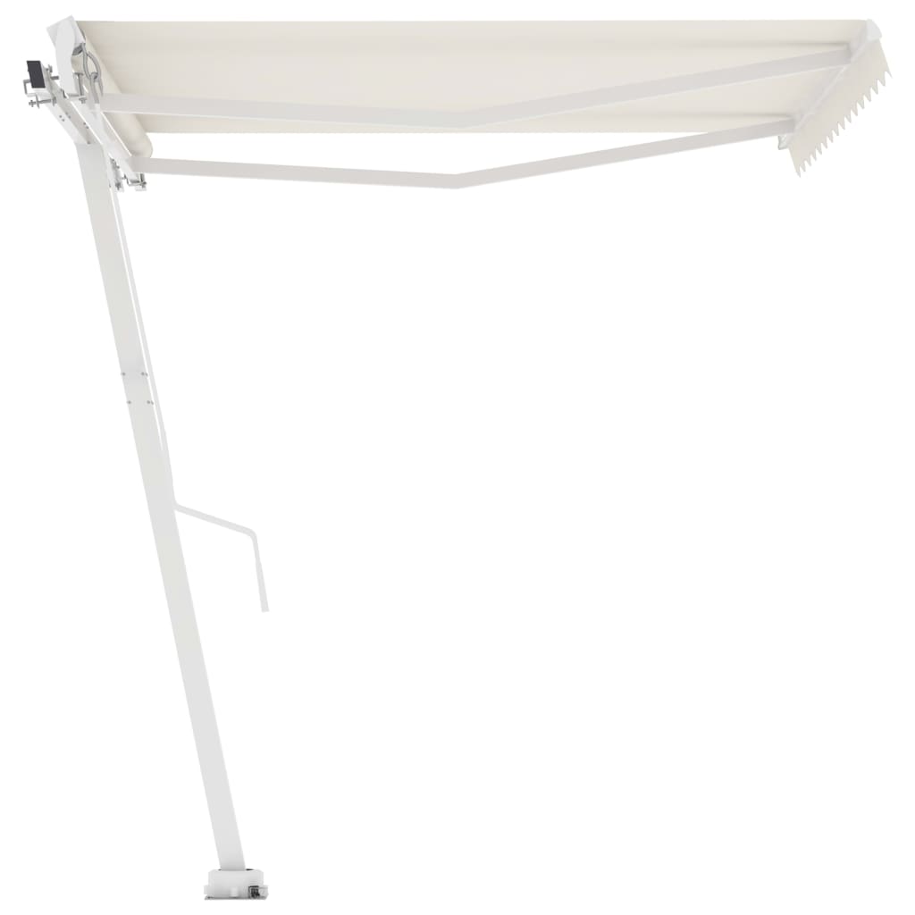 VidaXL Luifel vrijstaand handmatig uittrekbaar 350x250 cm crèmekleurig