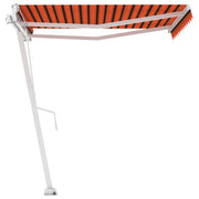 VidaXL Luifel vrijstaand handmatig uittrekbaar 350x250 cm oranje bruin - afbeelding 2