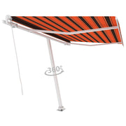 VidaXL Luifel vrijstaand handmatig uittrekbaar 350x250 cm oranje bruin - afbeelding 3