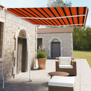 VidaXL Luifel vrijstaand handmatig uittrekbaar 350x250 cm oranje bruin - afbeelding 1