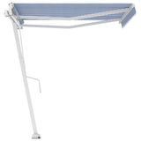 VidaXL Luifel vrijstaand automatisch 350x250 cm blauw en wit - afbeelding 2
