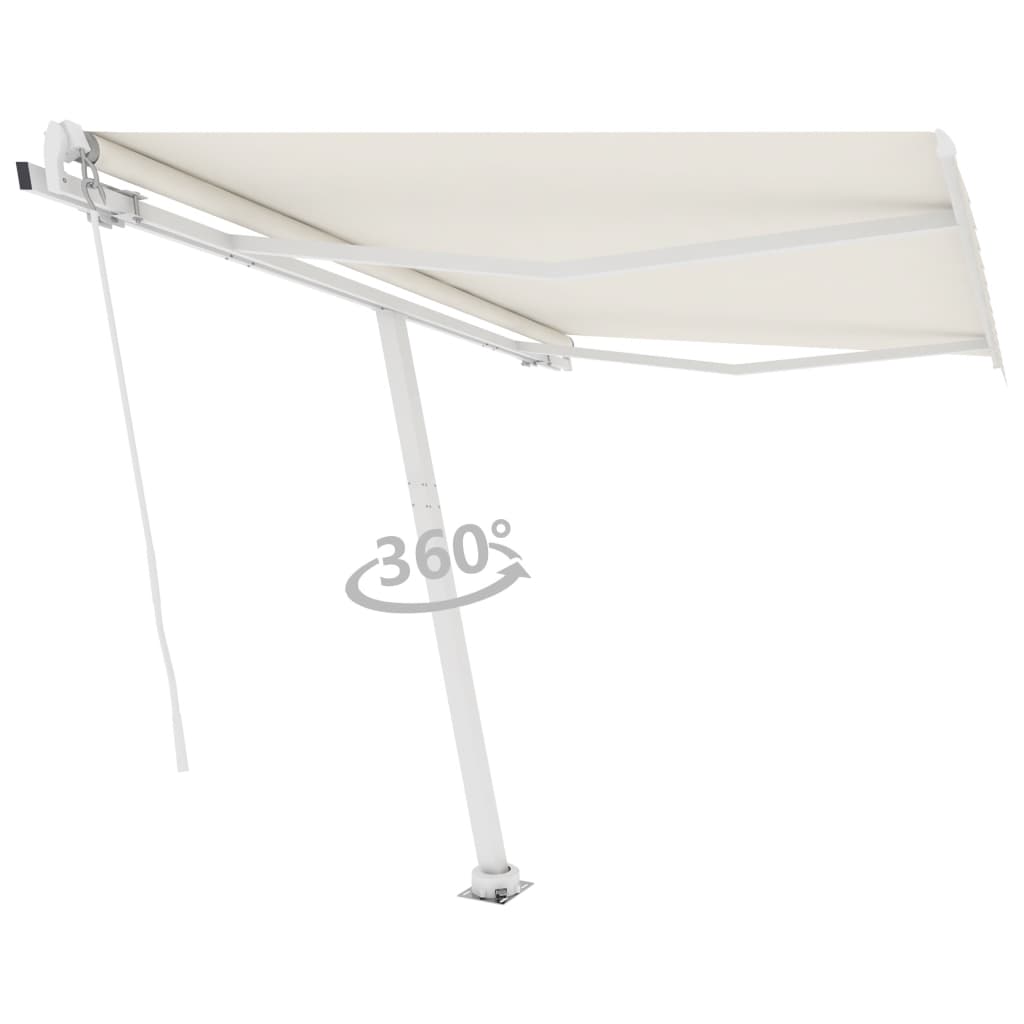 VidaXL Luifel vrijstaand automatisch 350x250 cm crèmekleurig