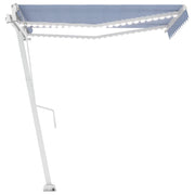 VidaXL Luifel automatisch met LED en windsensor 350x250 cm blauw wit - afbeelding 2