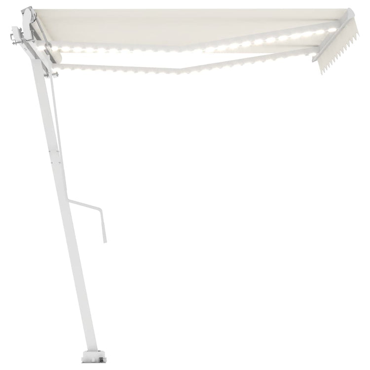 VidaXL Luifel automatisch met LED en windsensor 350x250 cm crèmekleur