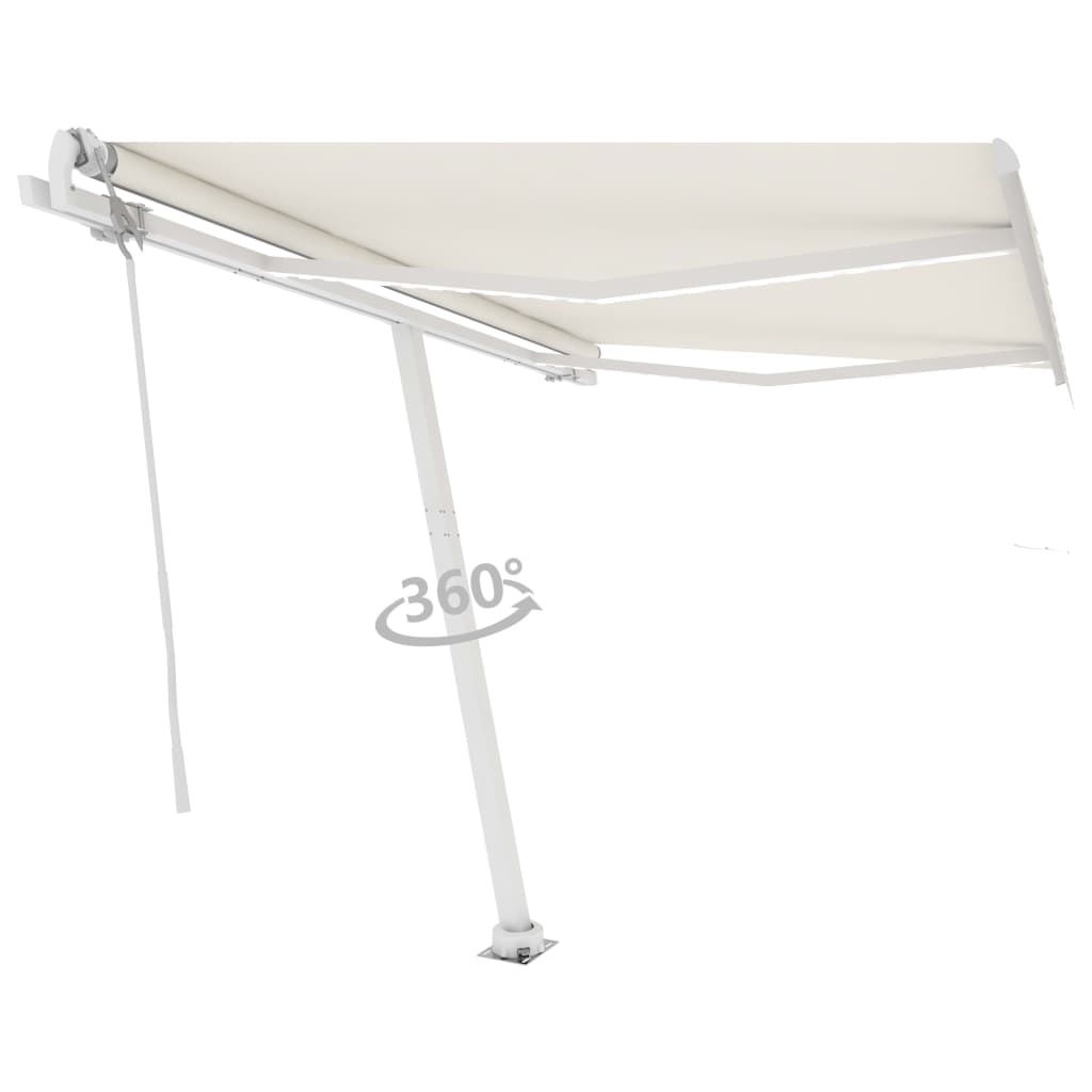 VidaXL Luifel automatisch met LED en windsensor 350x250 cm crèmekleur