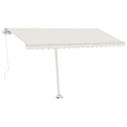 VidaXL Luifel vrijstaand handmatig uittrekbaar 400x300 cm crèmekleurig - afbeelding 2