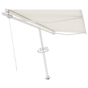 VidaXL Luifel vrijstaand handmatig uittrekbaar 400x300 cm crèmekleurig - afbeelding 3