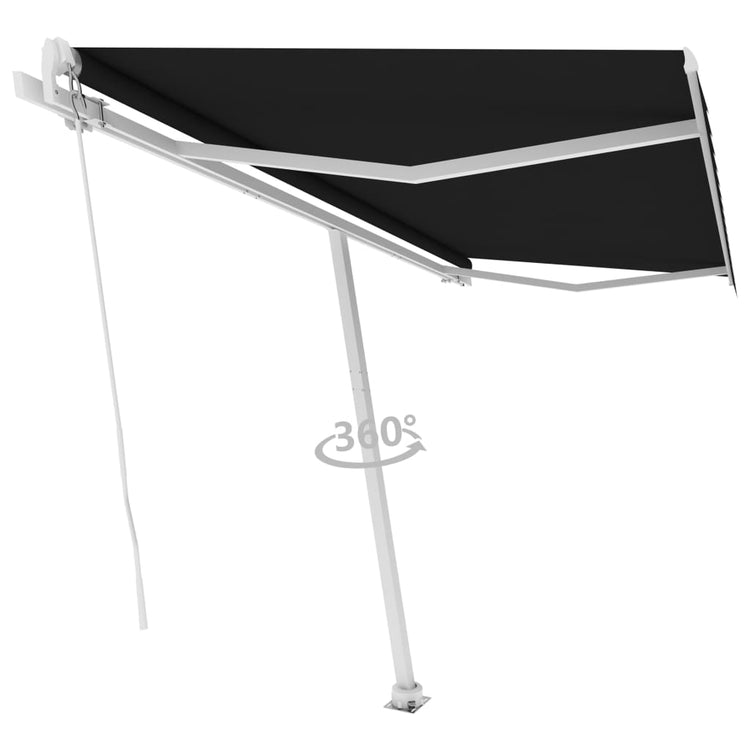 VidaXL Luifel vrijstaand handmatig uittrekbaar 400x300 cm antraciet