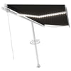 VidaXL Luifel handmatig uittrekbaar met LED 400x300 cm antracietkleur