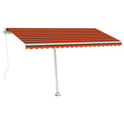 VidaXL Luifel handmatig uittrekbaar met LED 400x300 cm oranje en bruin - afbeelding 3