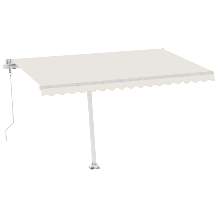 VidaXL Luifel automatisch met LED en windsensor 400x300 cm crèmekleur