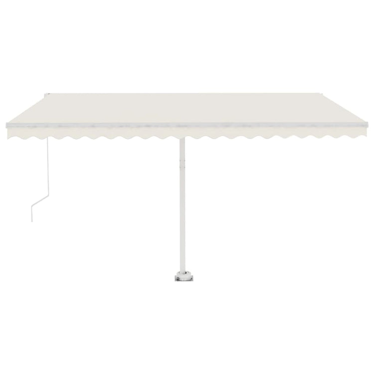 VidaXL Luifel vrijstaand handmatig uittrekbaar 450x300 cm crèmekleurig