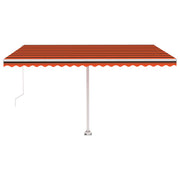 VidaXL Luifel vrijstaand handmatig uittrekbaar 450x300 cm oranje bruin - afbeelding 3