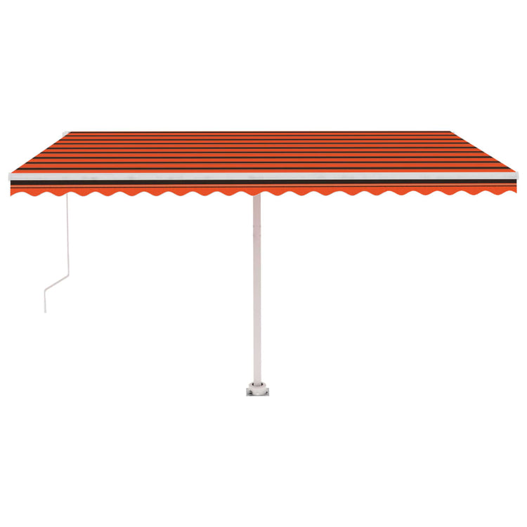 VidaXL Luifel vrijstaand handmatig uittrekbaar 450x300 cm oranje bruin